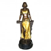 Bronze Belly Dancer with Marble Base Bronze Belly Dancer with Marble Base