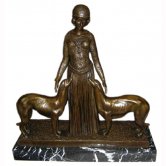 Bronze Girl with Dogs Bronze Girl with Dogs
