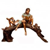 Bronze Kids reading on a Branch Bronze Kids reading on a Branch